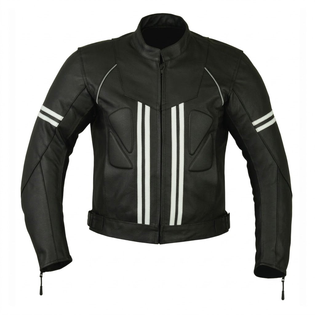 Black White Motorcycle Jacket