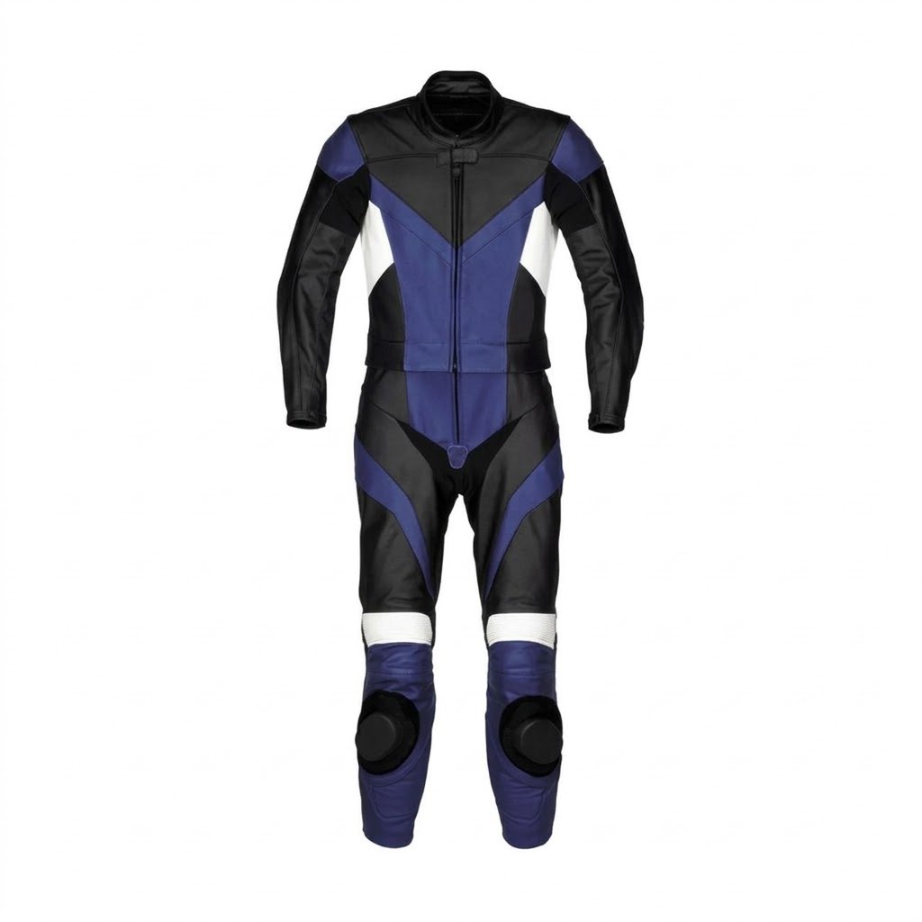 Blue Black Motorcycle Racing Suit