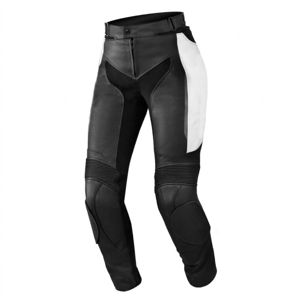 Black White Motorcycle Pants