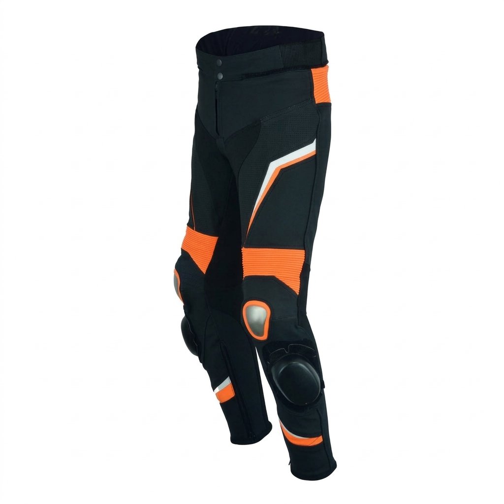 Black Orange Motorcycle Pants