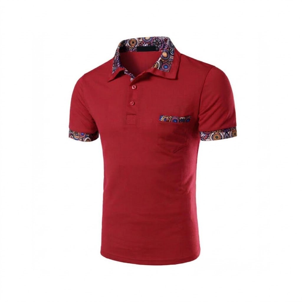 Red Pattern Polo Shirt