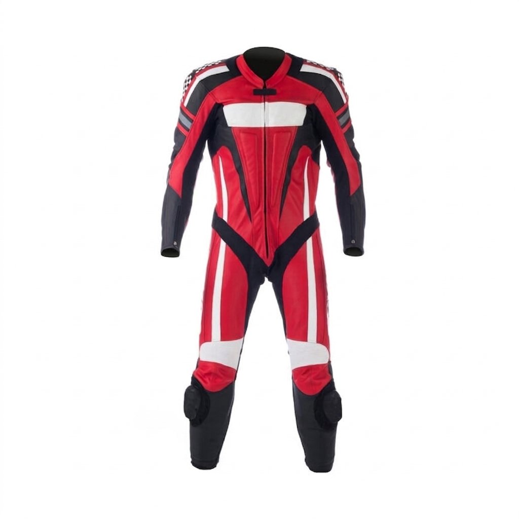 Red White Motorcycle Racing Suit
