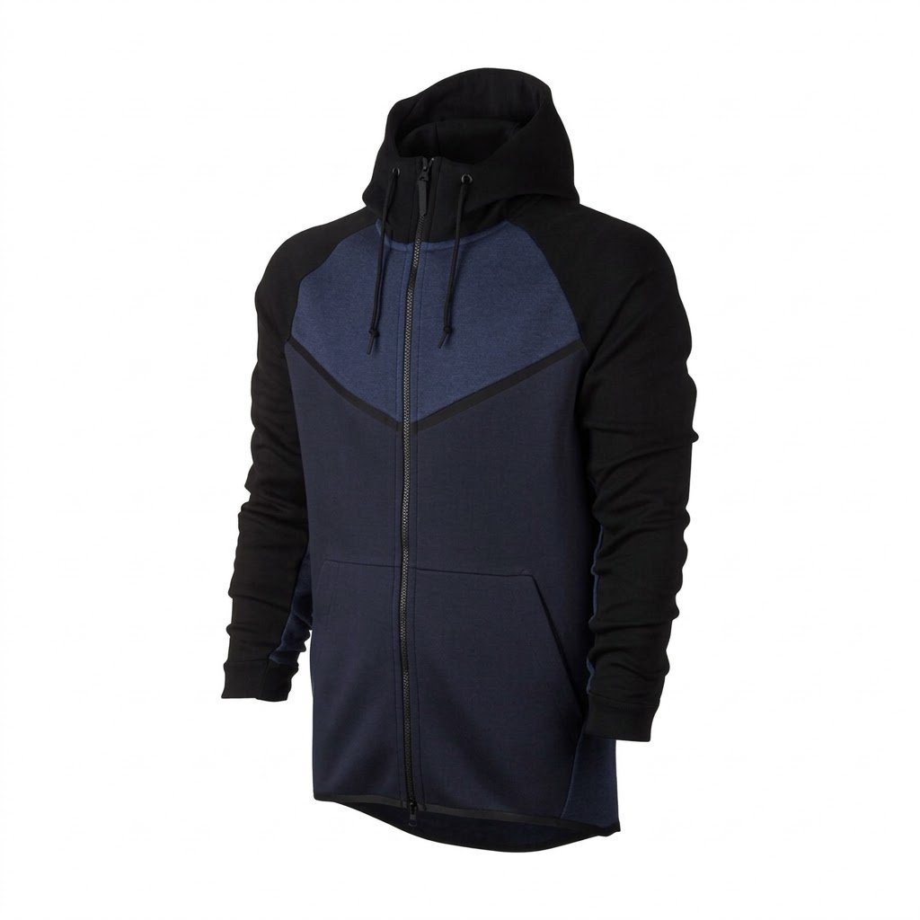 Blue Black Zip Hoodie