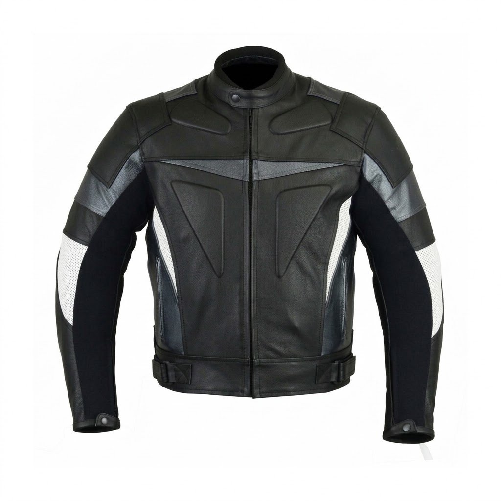 Black White Mesh Motorcycle Jacket