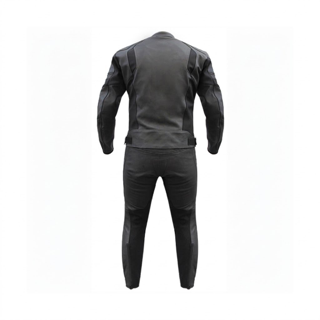 Black Motorcycle Racing Suit Rear