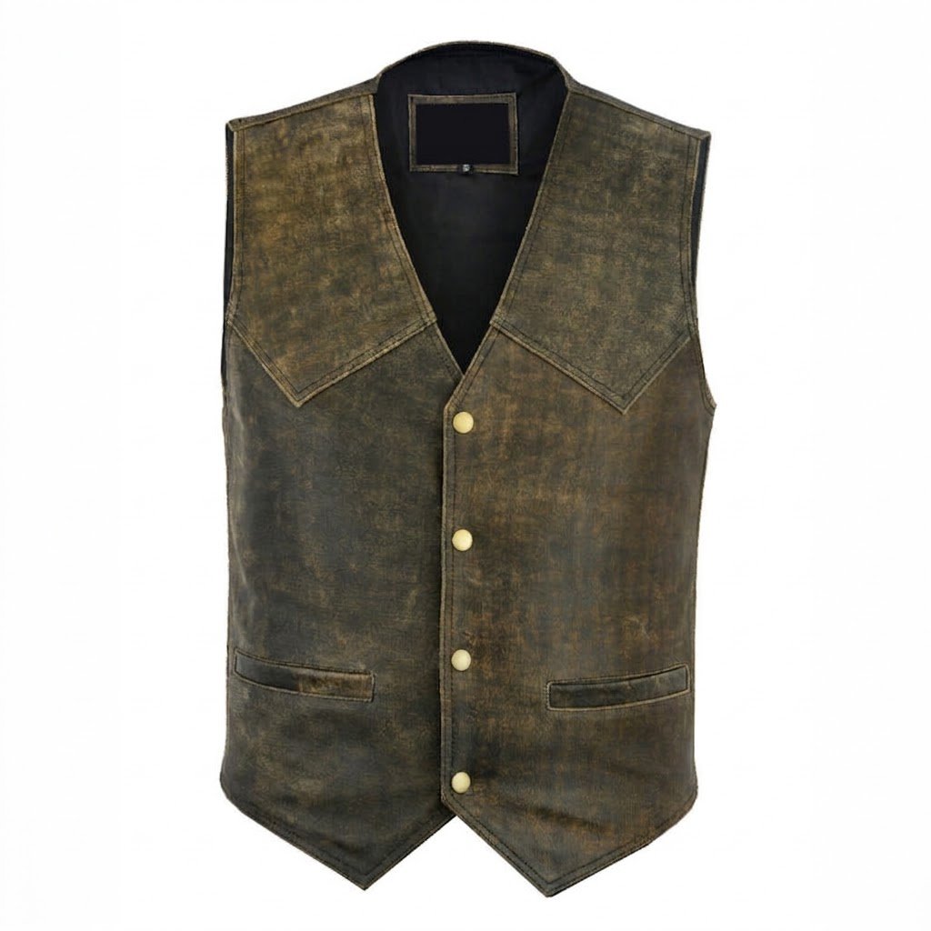 Vintage Brown Leather Vest
