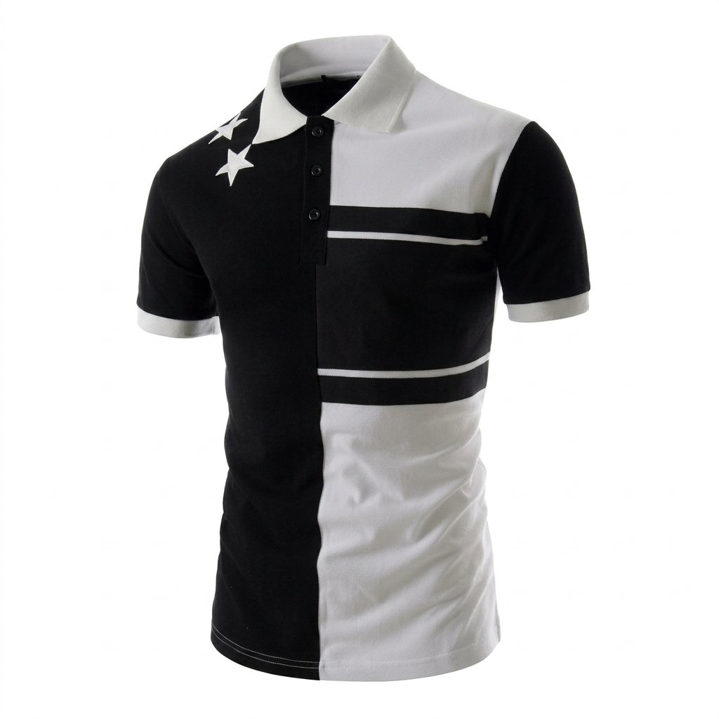 Black White Polo Shirt