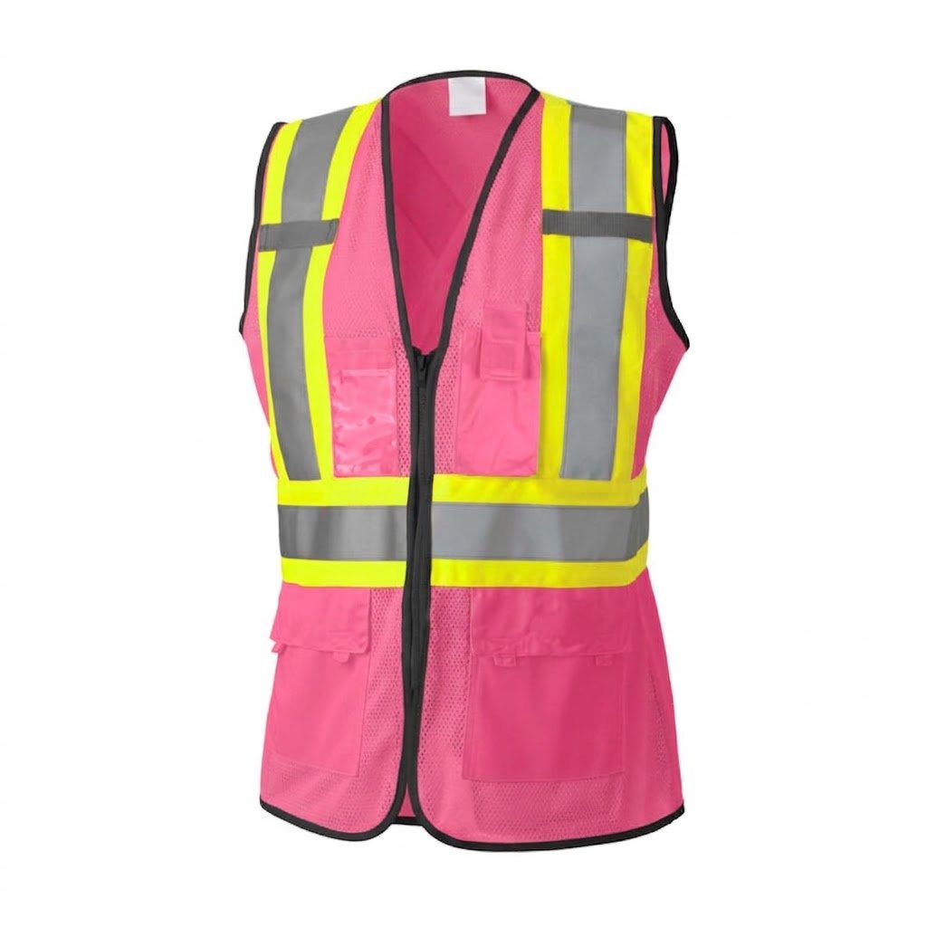 Pink High Visibility Utility Vest